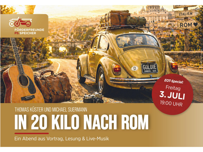 03.07.2026 / Thomas Küster und Michael Suermann - Lesung & Live Musik: In 20 Kilo nach Rom